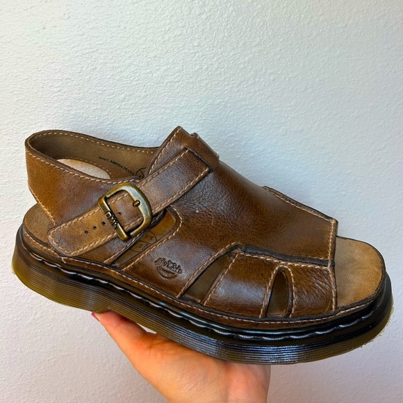 Dr. Martens Other - RARE DR MARTENS Sandals Mens SZ 10 
Brown Leather Fisherman Chunky 
ENGLAND Y2K